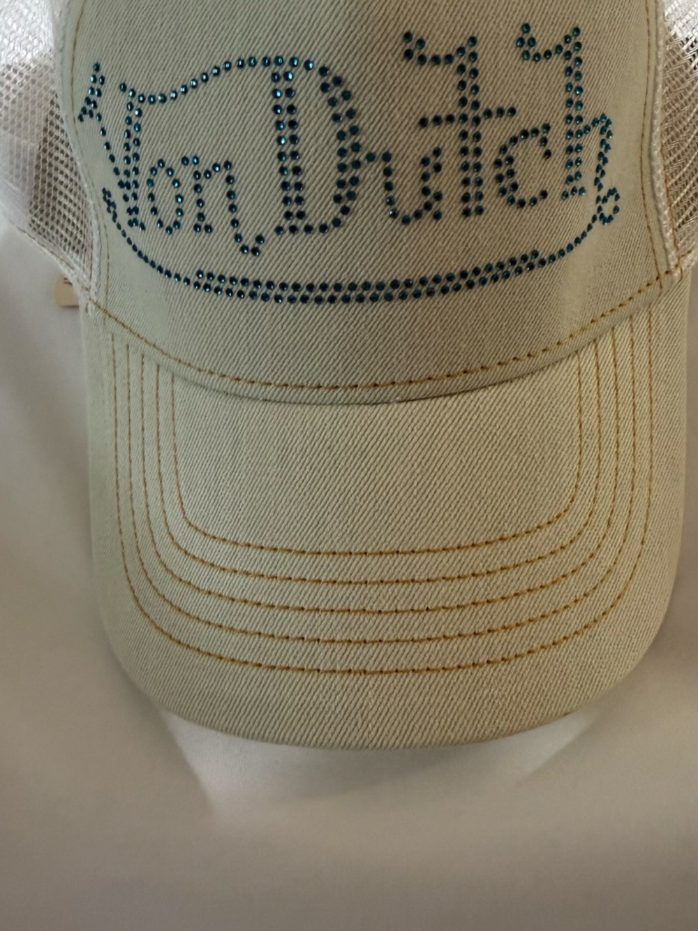 NEW Light Stone Denim Snapback Trucker Hat by Von Dutch - Picture 4 of 6